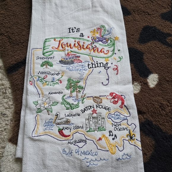 Louisiana tea towel, it's a Louisiana thing. Embroidered - Picture 2 of 6